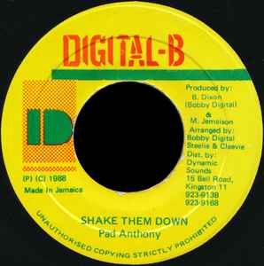 7inch Record PAD ANTHONY - Shake Them Down NONE Digital-B 1988 Jamaica Reggae, Ska & Dub Used
7inch Record PAD ANTHONY - Shake Them Down NONE Digital-B 1988 Jamaica Reggae, Ska & Dub Used
