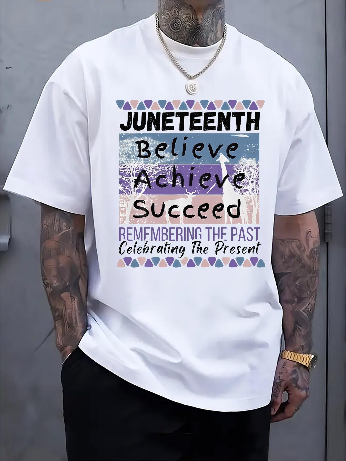 Juneteenth Inspirational T-shirt - Believe Achieve Succeed Graphic Print XXXL
Juneteenth Inspirational T-shirt - Believe Achieve Succeed Graphic Print XXXL