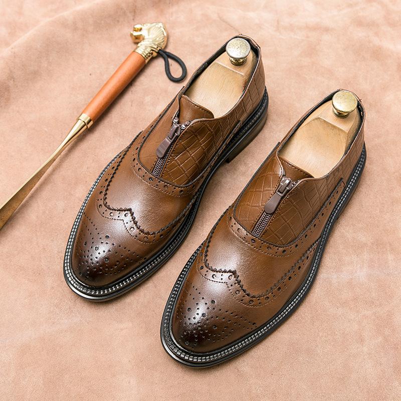 New dress British business leather shoes zipper casual shoes men s engraved Oxford Brock leather shoes large size 38 чёрный
New dress British business leather shoes zipper casual shoes men s engraved Oxford Brock leather shoes large size 38 чёрный