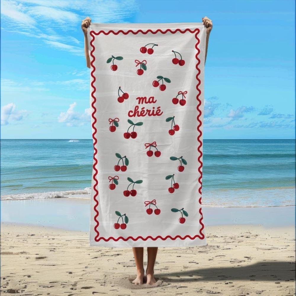 1 Ma Cherie Cherry Beach Towel 2D Single Print Sweet Soft Quick Dry Sand Resistant Durable Beach Pool Vacation Travel Picnic Use W30*H60(CM)
1 Ma Cherie Cherry Beach Towel 2D Single Print Sweet Soft Quick Dry Sand Resistant Durable Beach Pool Vacation Travel Picnic Use W30*H60(CM)