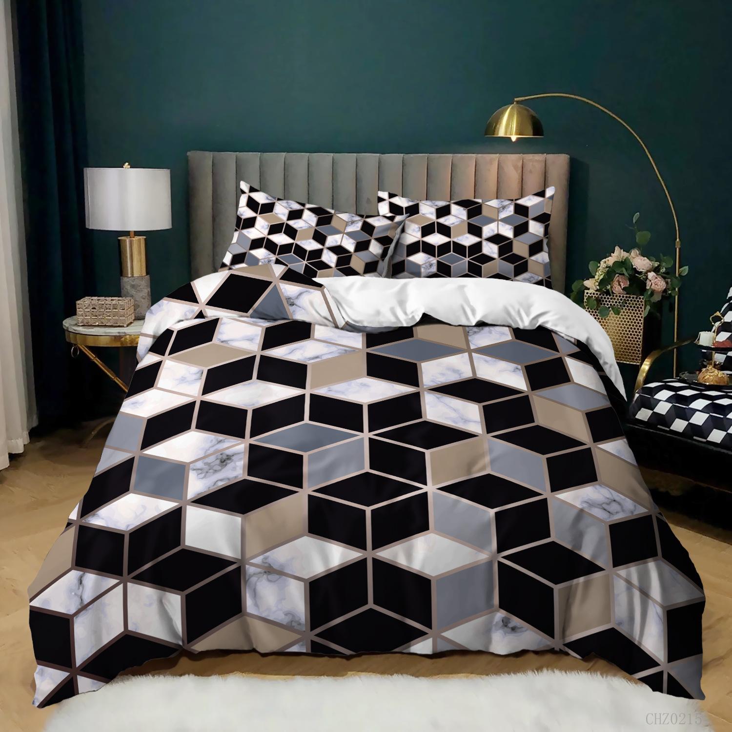 Сотовый 3D Цифровая Печать Кровать Комплект Одеяла из Трех Предметов Постельное Белье 135 * 200 (two-piece set) 90g