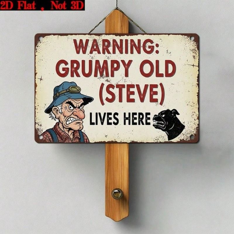 Metal Poster Grumpy Old Steve Warning Sign for Garage Wall
Metal Poster Grumpy Old Steve Warning Sign for Garage Wall