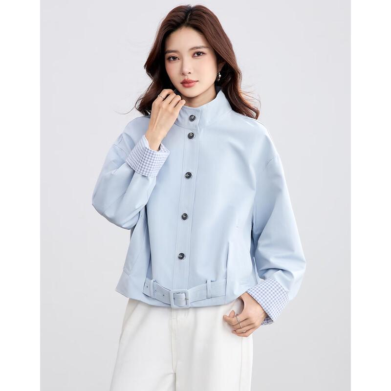 TERRE BLEUE Women s Plaid Patchwork Stand-Up Collar Jacket L
TERRE BLEUE Women s Plaid Patchwork Stand-Up Collar Jacket L