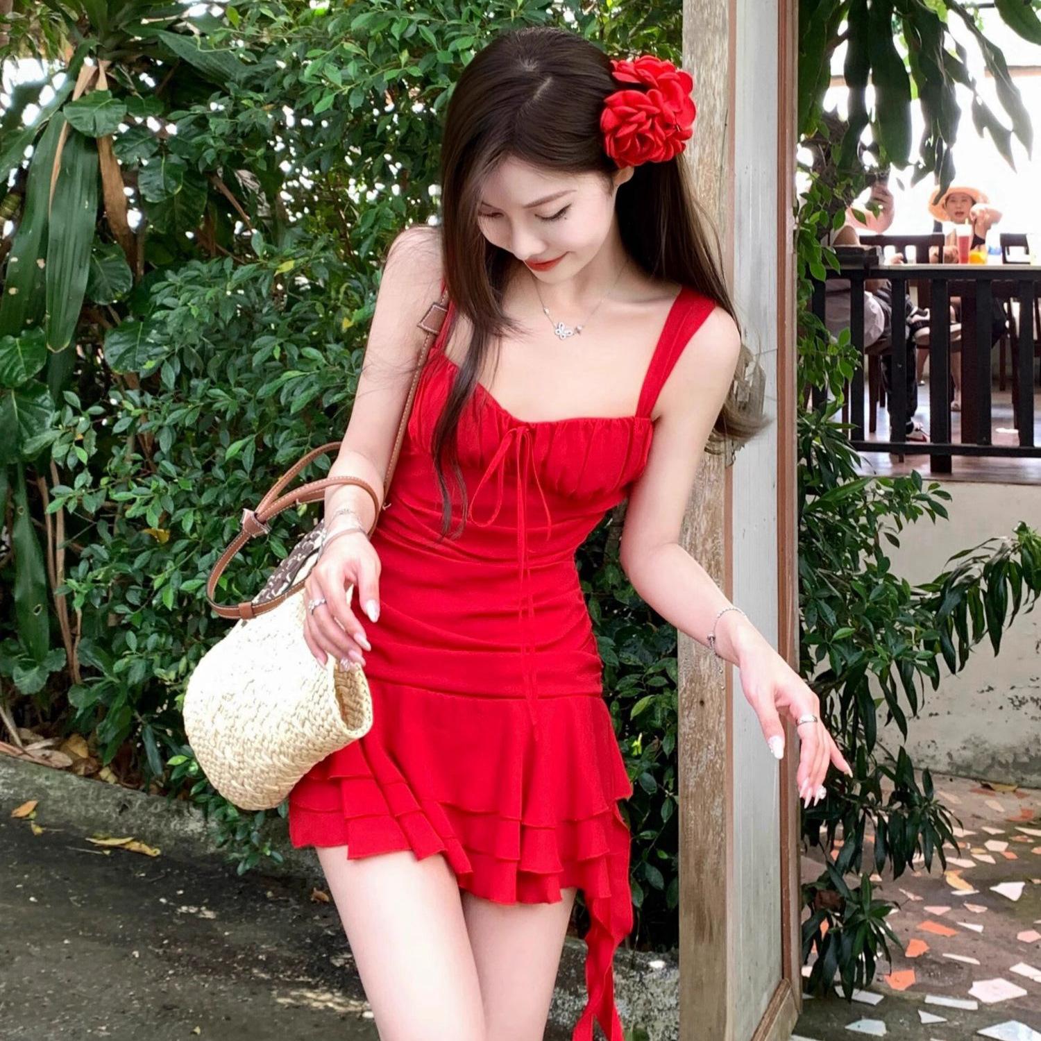 American sweet babes pure desire red dress women spring summer small sexy vacation wind suspender cake skirt 2XL червоний
American sweet babes pure desire red dress women spring summer small sexy vacation wind suspender cake skirt 2XL червоний