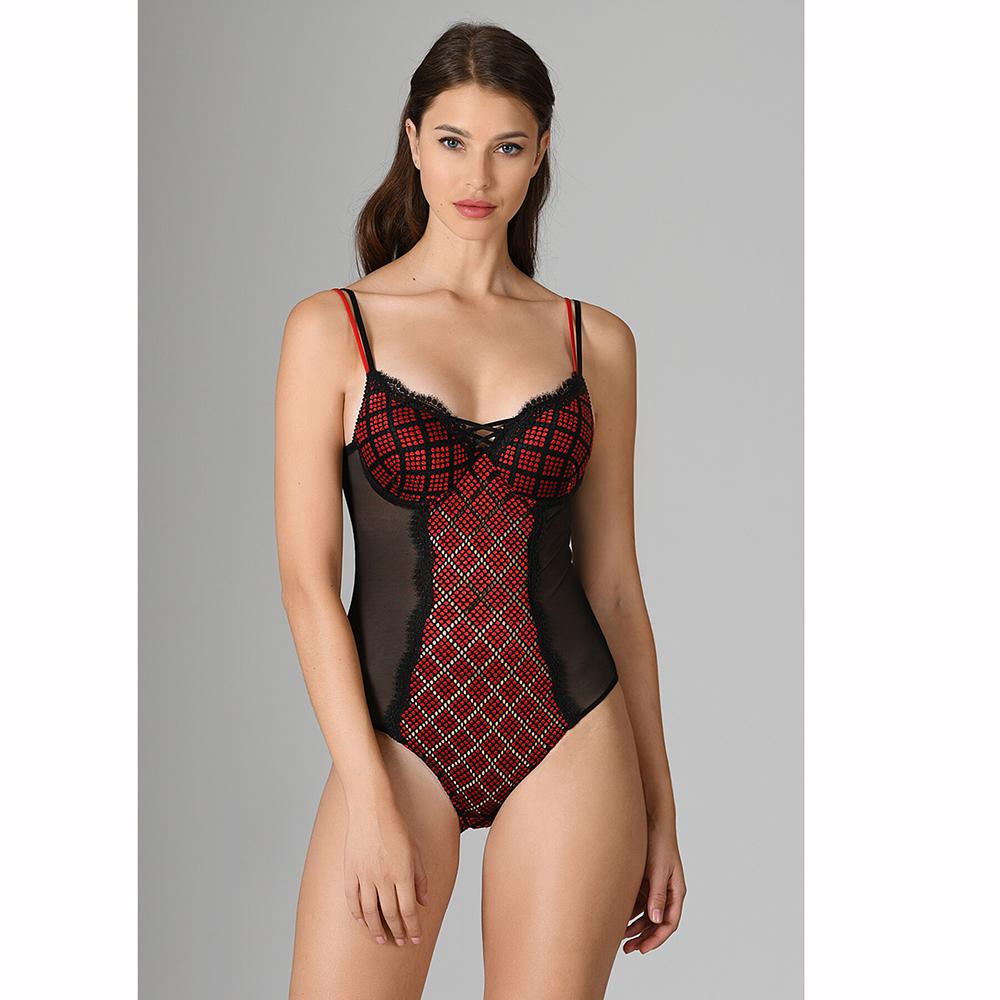 Черное кружевное боди из тюля NBB
Черное кружевное боди из тюля NBB