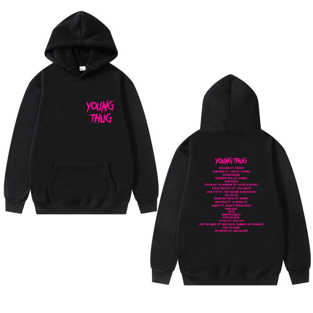 Толстовка с двусторонним принтом в стиле рэпера Young Thug, мужская модная уличная одежда в стиле хип-хоп, женская винтажная повседневная свободная толстовка унисекс
Толстовка с двусторонним принтом в стиле рэпера Young Thug, мужская модная уличная одежда в стиле хип-хоп, женская винтажная повседневная свободная толстовка унисекс