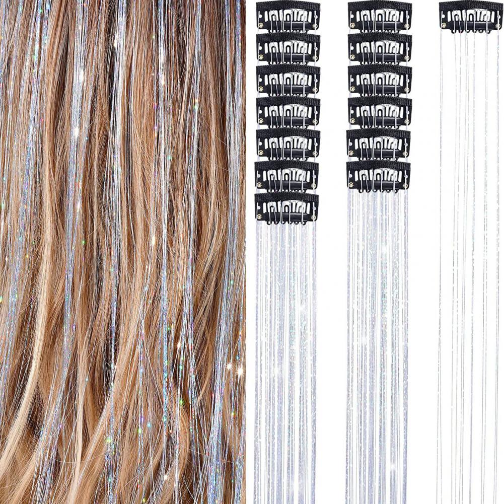 6Pcs 50cm Sparking Shiny Hair Tinsel Hair Extensions Tinsel Hair Clip on Extensions Women for Braiding Headdress 2028
6Pcs 50cm Sparking Shiny Hair Tinsel Hair Extensions Tinsel Hair Clip on Extensions Women for Braiding Headdress 2028