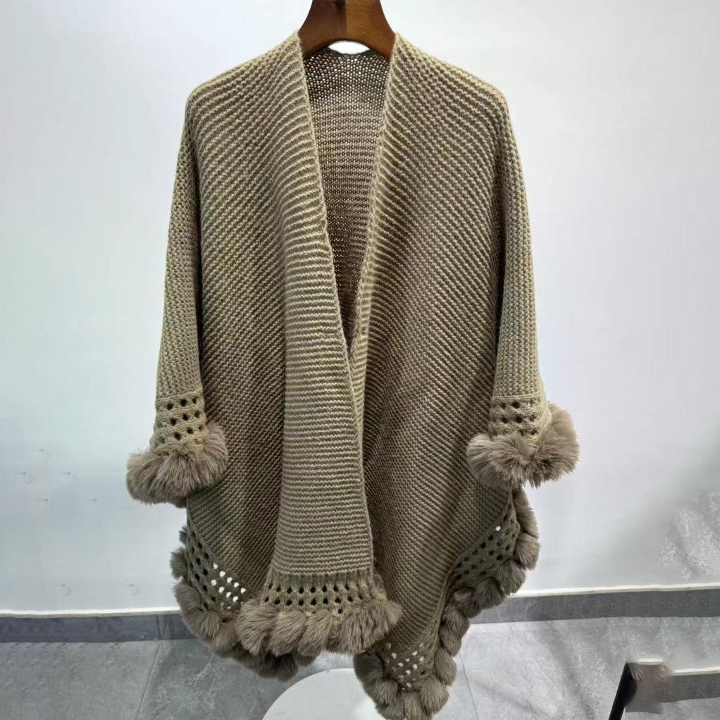 Элегантное вязаное классическое пончо-женское застежка спереди осень и зима новый теплый модный свадебный вечерний платок верблюд