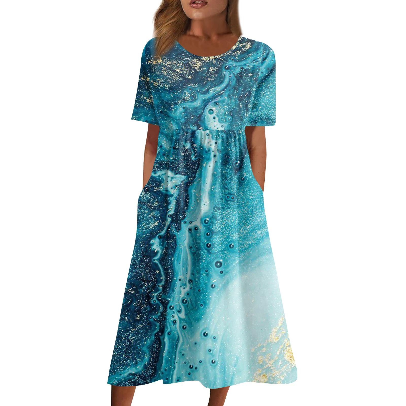 Women s Casual Dresses Printed Dresses Summer Dresses Printed Pleated O-Neck Loose Dresses XXXL
Women s Casual Dresses Printed Dresses Summer Dresses Printed Pleated O-Neck Loose Dresses XXXL
