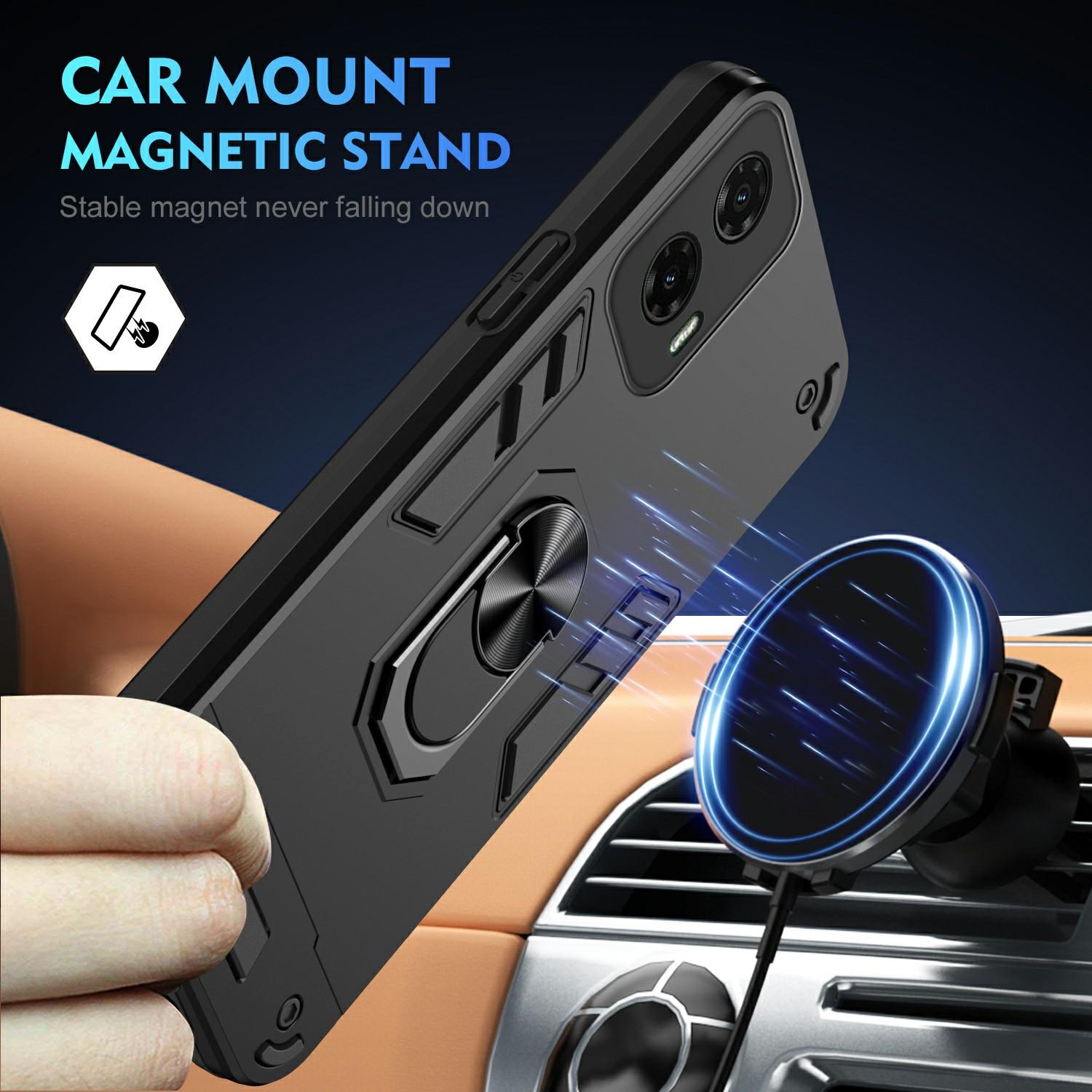 For Motorola Moto G35 5G Case PC+TPU Drop Defend Phone Cover with Ring Kickstand Black
For Motorola Moto G35 5G Case PC+TPU Drop Defend Phone Cover with Ring Kickstand Black