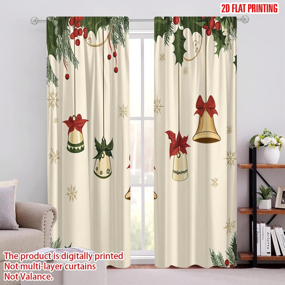 2pcs,2D plane printing Curtain Fabric Christmas Bells Holly Garland (4) Durable 100% Polyester Fabric (without rod) Holiday Use 52.50 × 116.00 cm 2 pcs
2pcs,2D plane printing Curtain Fabric Christmas Bells Holly Garland (4) Durable 100% Polyester Fabric (without rod) Holiday Use 52.50 × 116.00 cm 2 pcs