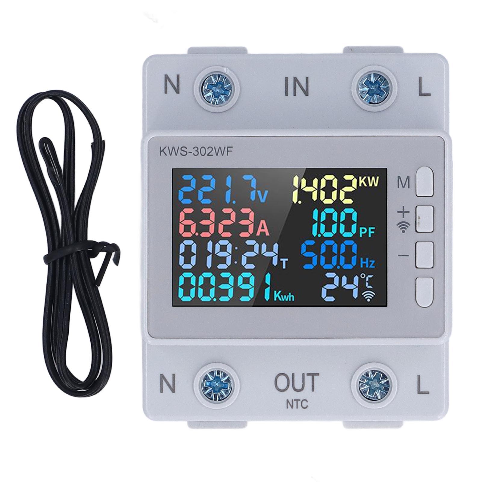 Energy Meter WIFI Wireless LED Color Display Rail Power Meter Power Consumption Meter AC170270V
Energy Meter WIFI Wireless LED Color Display Rail Power Meter Power Consumption Meter AC170270V