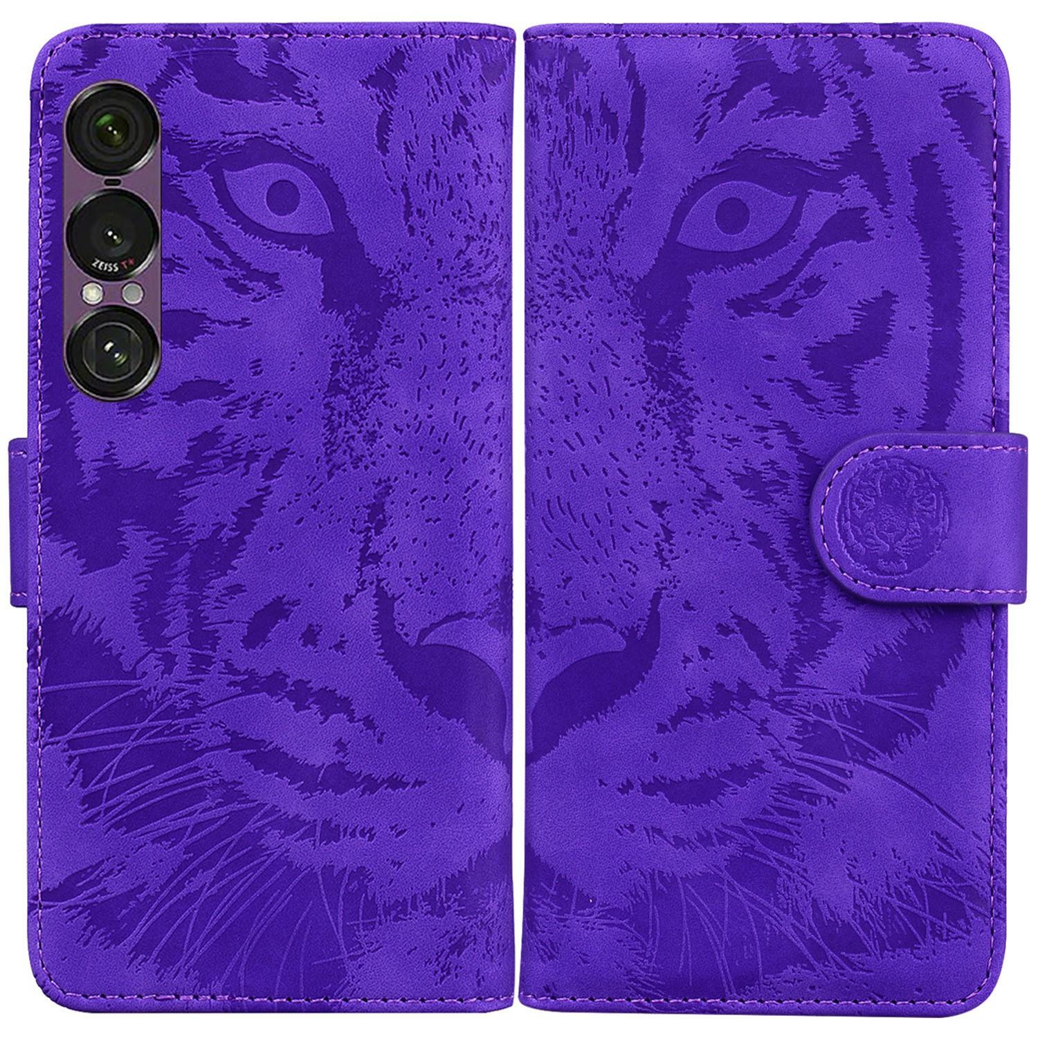For Sony Xperia 1 VII Case Tiger Imprint Leather Wallet Phone Cover Purple
For Sony Xperia 1 VII Case Tiger Imprint Leather Wallet Phone Cover Purple
