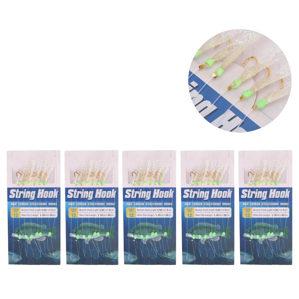 5 Sets with Luminous Beads Fishing Bait Rigs with 6 Hooks Fishing Lure Rigs Big Fish Fishing 12#
5 Sets with Luminous Beads Fishing Bait Rigs with 6 Hooks Fishing Lure Rigs Big Fish Fishing 12#