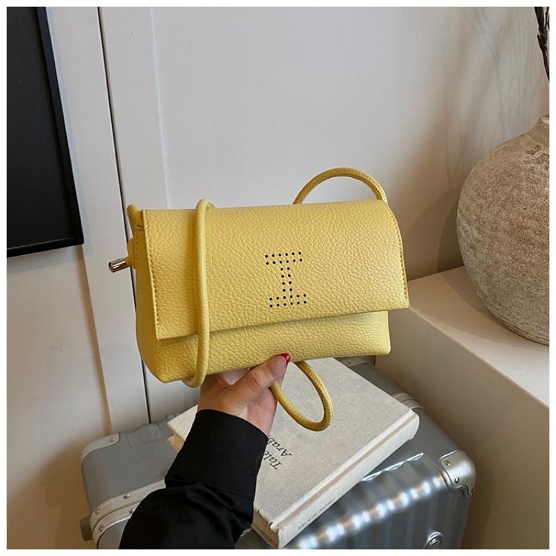 Ретро сумка большой вместимости новая простая повседневная универсальная модная текстурная маленькая квадратная сумка сумка-мессенджер жёлтый
