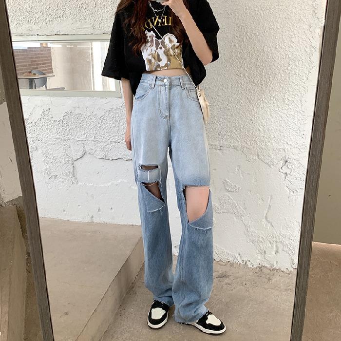 Джинсы с высокой талией и рваными градиентами, женские весенне-летние брюки, прямые брюки, свободные широкие брюки Tide 2XL светло-синий
Джинсы с высокой талией и рваными градиентами, женские весенне-летние брюки, прямые брюки, свободные широкие брюки Tide 2XL светло-синий