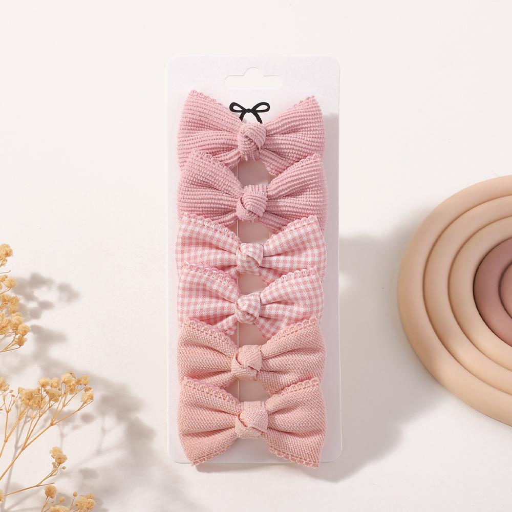 6pcs/set Sweet Solid Color Cotton Plaid Hair Bows Clip for Baby Girls New Handmade Bowknot Hairpins Headwear Hair Accessories
6pcs/set Sweet Solid Color Cotton Plaid Hair Bows Clip for Baby Girls New Handmade Bowknot Hairpins Headwear Hair Accessories