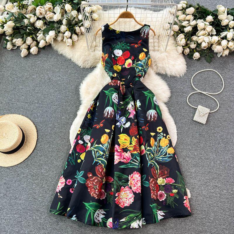 Ladies Fancy Print Vest Dress Women s Summer Dress New Arrival Tight Waist Slim Looking Elegant Elegance Large Swing Dress Black and Yellow S
Ladies Fancy Print Vest Dress Women s Summer Dress New Arrival Tight Waist Slim Looking Elegant Elegance Large Swing Dress Black and Yellow S