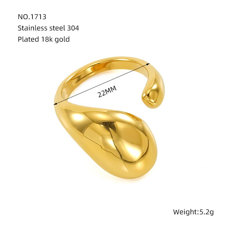18K Gold Plated Irregular Open Water Drop Ring - Titanium Steel Women s Fashion
18K Gold Plated Irregular Open Water Drop Ring - Titanium Steel Women s Fashion
