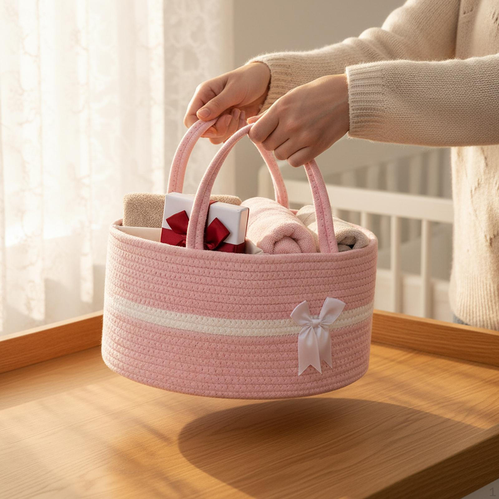 Diaper Basket Bin Portable Nursery Storage for Stuff Pink White
Diaper Basket Bin Portable Nursery Storage for Stuff Pink White