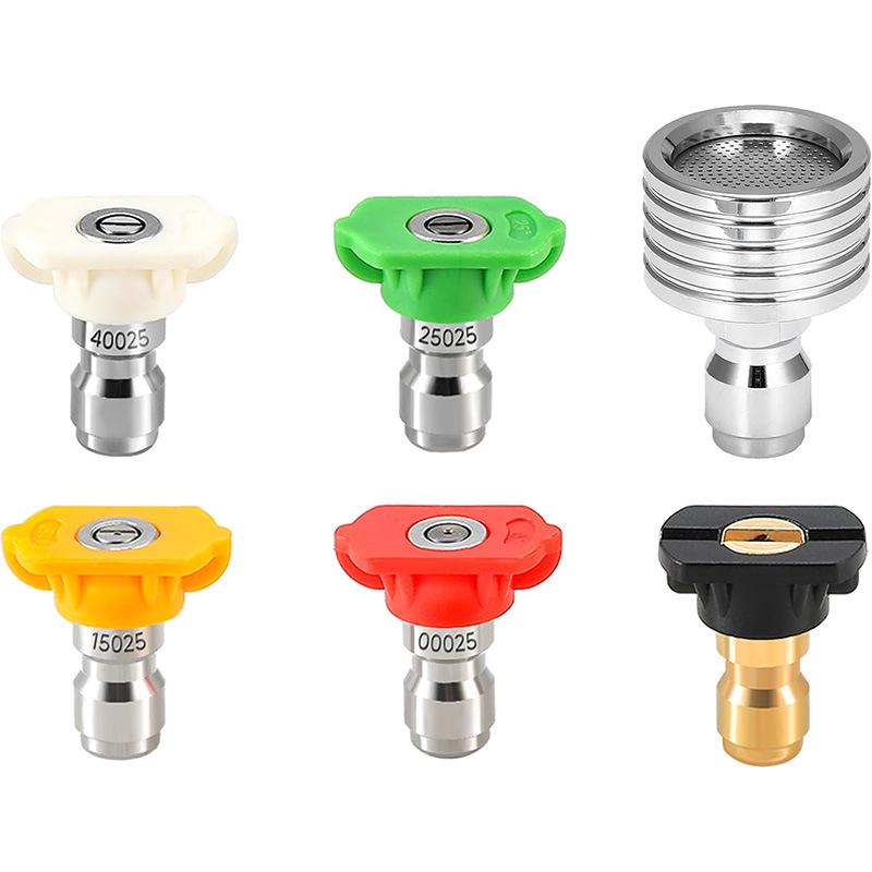 5-Color High-Pressure Car Wash Nozzle with 1/4 Quick Connect, Stainless Steel Shower Head
5-Color High-Pressure Car Wash Nozzle with 1/4 Quick Connect, Stainless Steel Shower Head