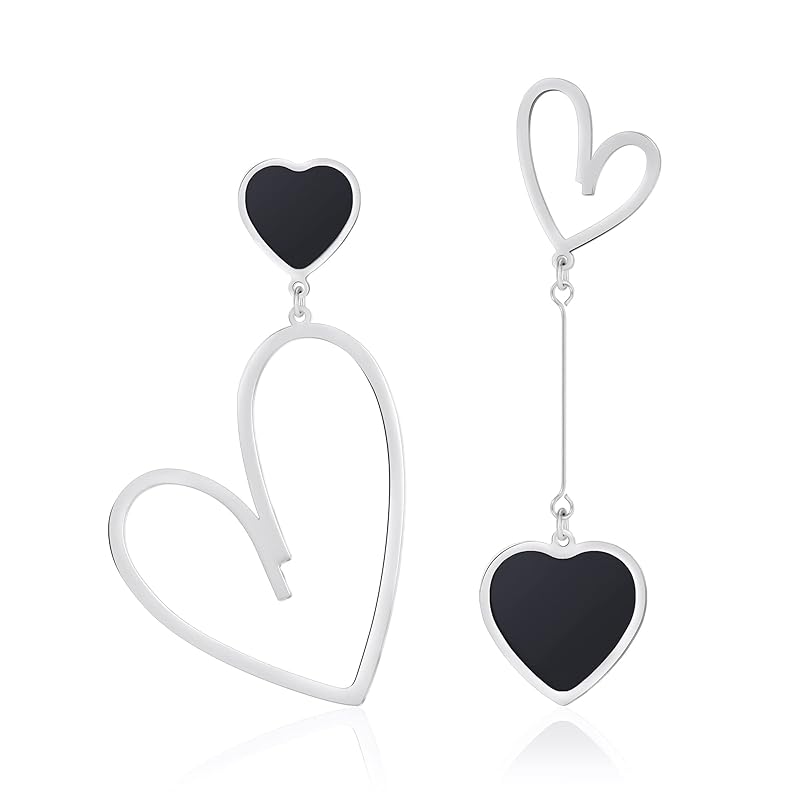 Linawe black earrings Metal allergy compatible, stainless steel earrings ladies, heart titanium earrings ladies jewelry silver platinum Set, chain
Linawe black earrings Metal allergy compatible, stainless steel earrings ladies, heart titanium earrings ladies jewelry silver platinum Set, chain