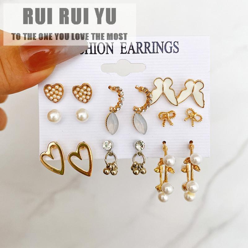 RUI RUI YU, 9 пар, женские серьги-бабочки, сердце, геометрические серьги-гвоздики, креативные серьги-гвоздики в стиле ретро с кристаллами и жемчугом для
RUI RUI YU, 9 пар, женские серьги-бабочки, сердце, геометрические серьги-гвоздики, креативные серьги-гвоздики в стиле ретро с кристаллами и жемчугом для
