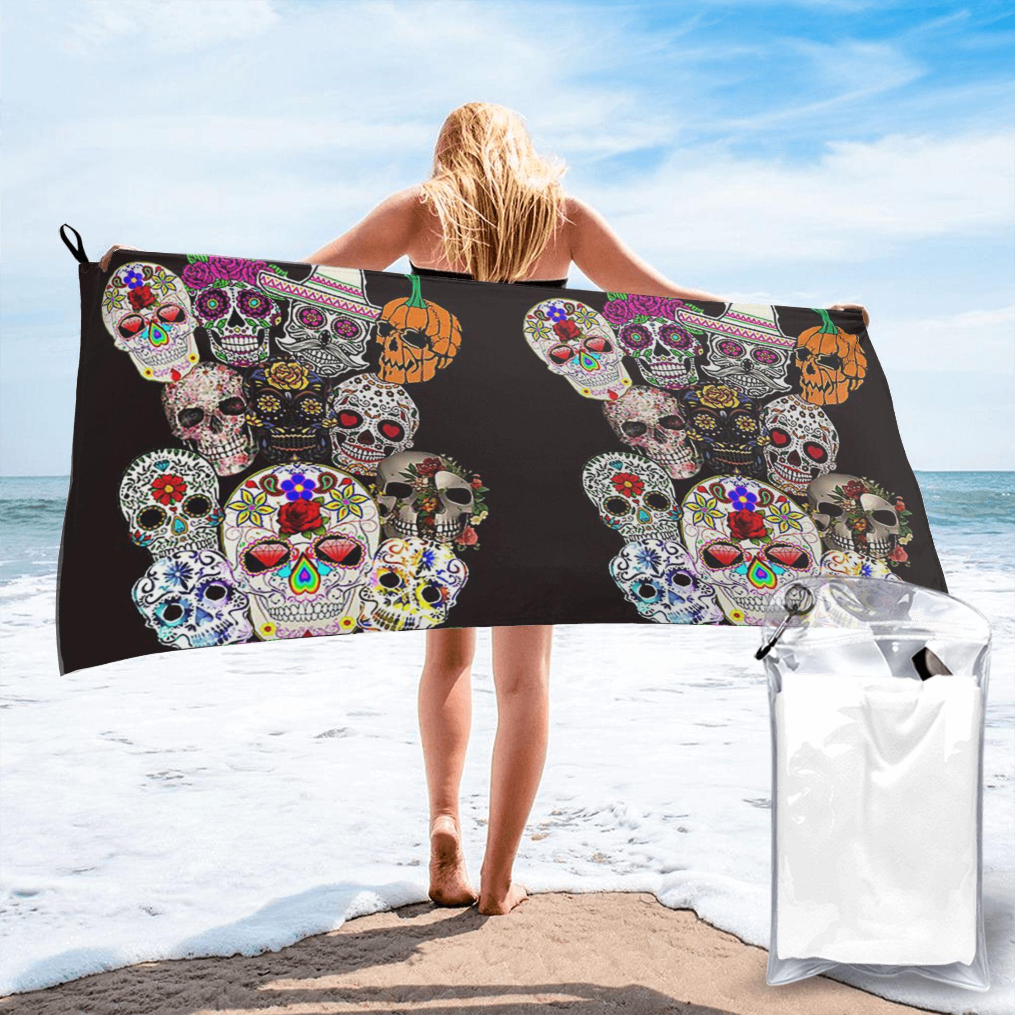 Day of the Dead Art Mexican Sugar Skull Beach Towel Soft Microfiber Quick Dry Absorbent Quick Towels For Bath W40*H60(CM)
Day of the Dead Art Mexican Sugar Skull Beach Towel Soft Microfiber Quick Dry Absorbent Quick Towels For Bath W40*H60(CM)
