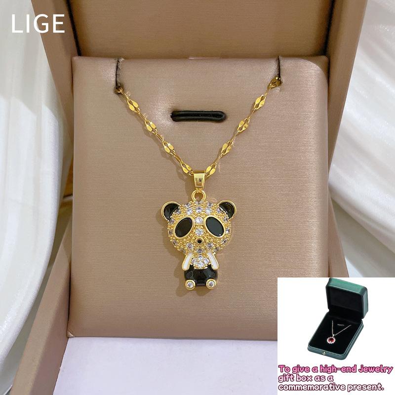 Black-eyed panda zircon light luxury temperament gorgeous full diamond necklace female versatile collarbone chain
Black-eyed panda zircon light luxury temperament gorgeous full diamond necklace female versatile collarbone chain