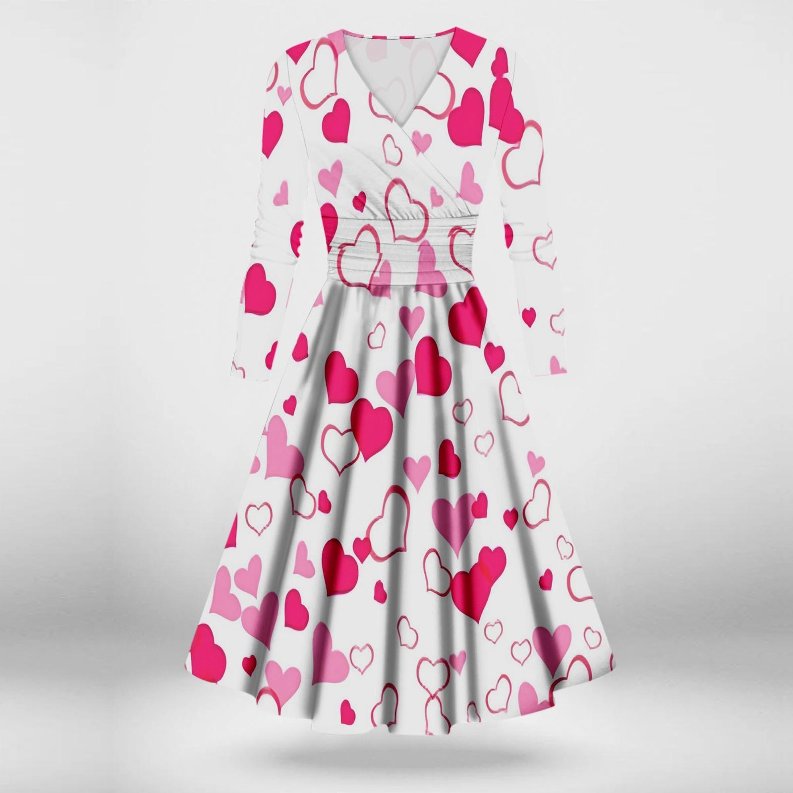 Женское модное повседневное платье с принтом ко Дню святого Валентина, длинными рукавами и V-образным вырезом, сексуальное платье L горячий розовый
Женское модное повседневное платье с принтом ко Дню святого Валентина, длинными рукавами и V-образным вырезом, сексуальное платье L горячий розовый