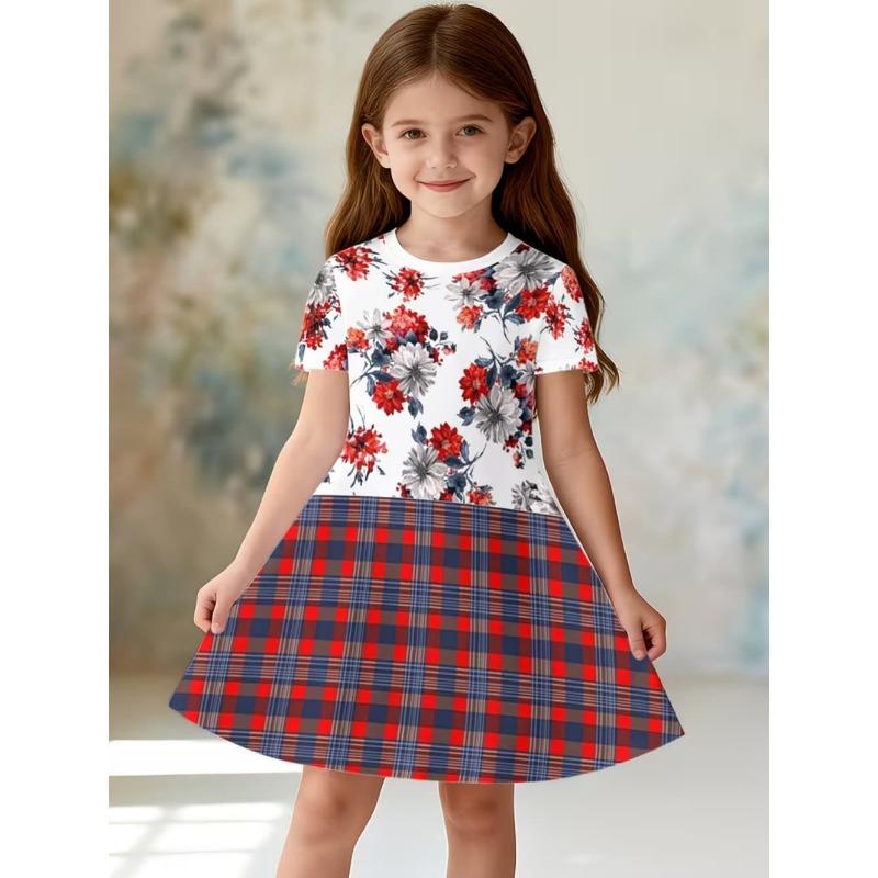Summer Girl Dress Fake Two Piece Short Sleeve Dress for Girls Floral Skirt 100
Summer Girl Dress Fake Two Piece Short Sleeve Dress for Girls Floral Skirt 100