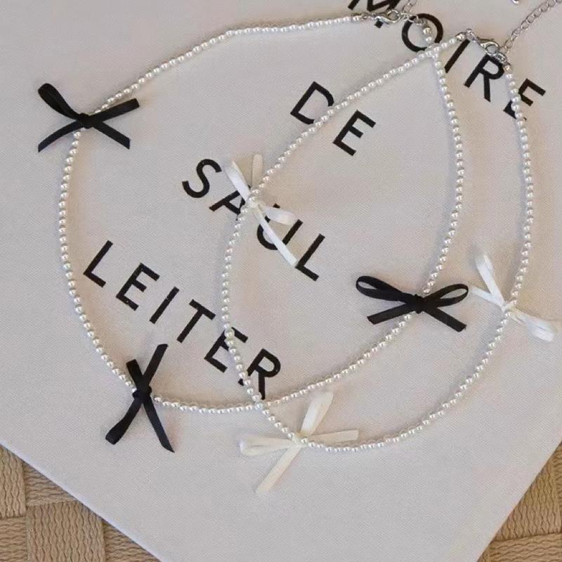 Тренд Изысканный Элегантный Жемчужный Бисерный Ожерелье Для Женщин Девочек Мода Темперамент Лук Ключица Цепь Ювелирные Изделия Аксессуары Подарки