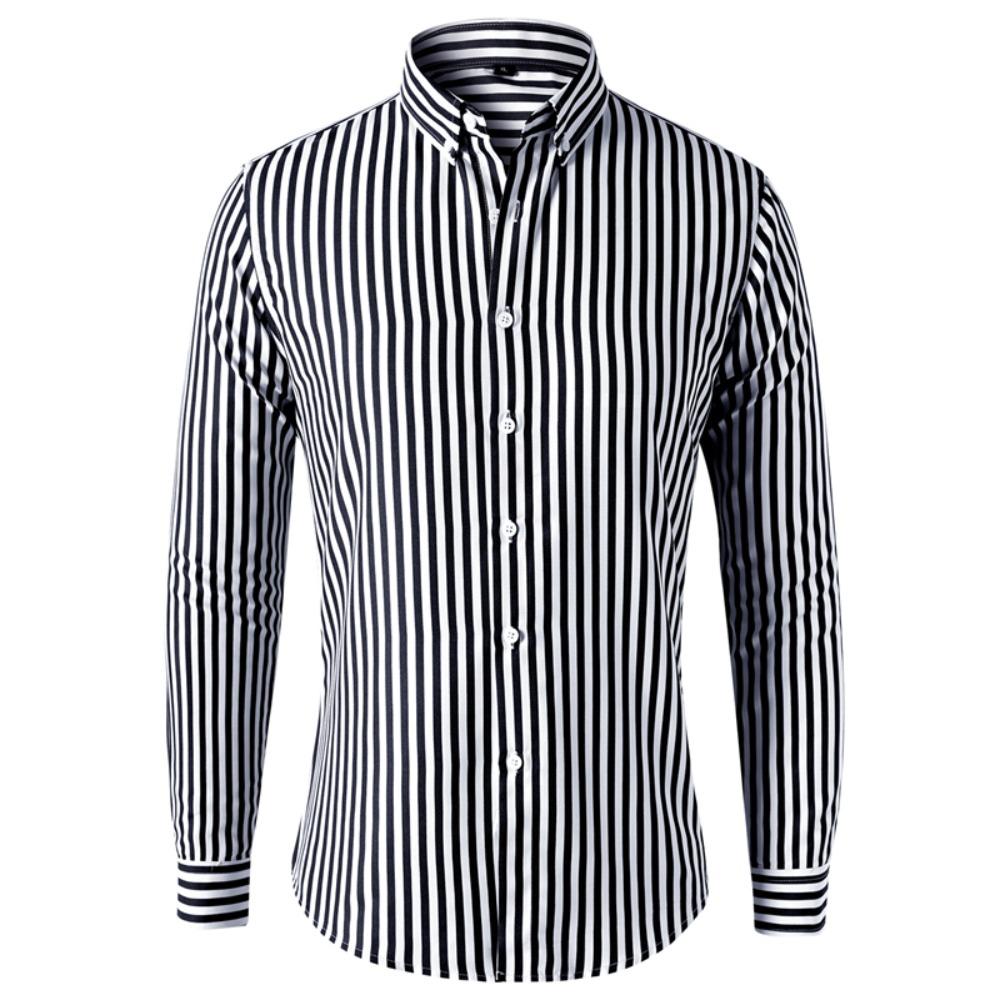 Slim Fit Striped Long Sleeve Shirt for Men Fashionable Casual Youth Style Polyester Fiber Business Commute Spring Season S чёрный
Slim Fit Striped Long Sleeve Shirt for Men Fashionable Casual Youth Style Polyester Fiber Business Commute Spring Season S чёрный