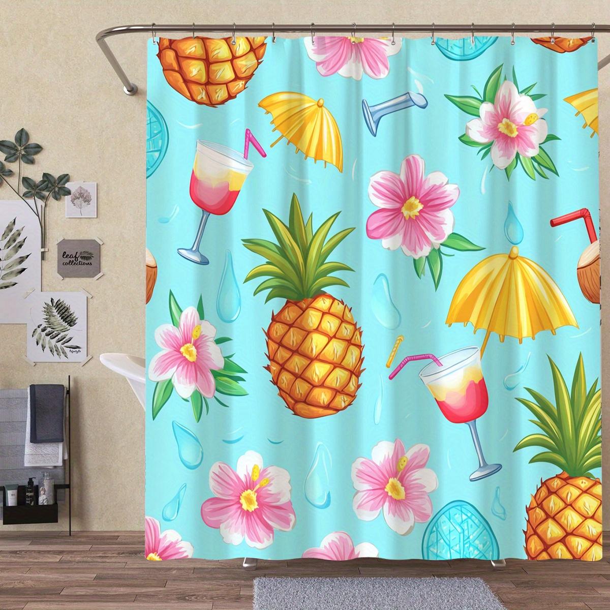 1 Tropical Pineapple And Hibiscus Shower Curtain - Polyester, Machine Washable, Perfect For Beach Themed Bathroom Decor W60H190(CM)-1 Pcs
1 Tropical Pineapple And Hibiscus Shower Curtain - Polyester, Machine Washable, Perfect For Beach Themed Bathroom Decor W60H190(CM)-1 Pcs