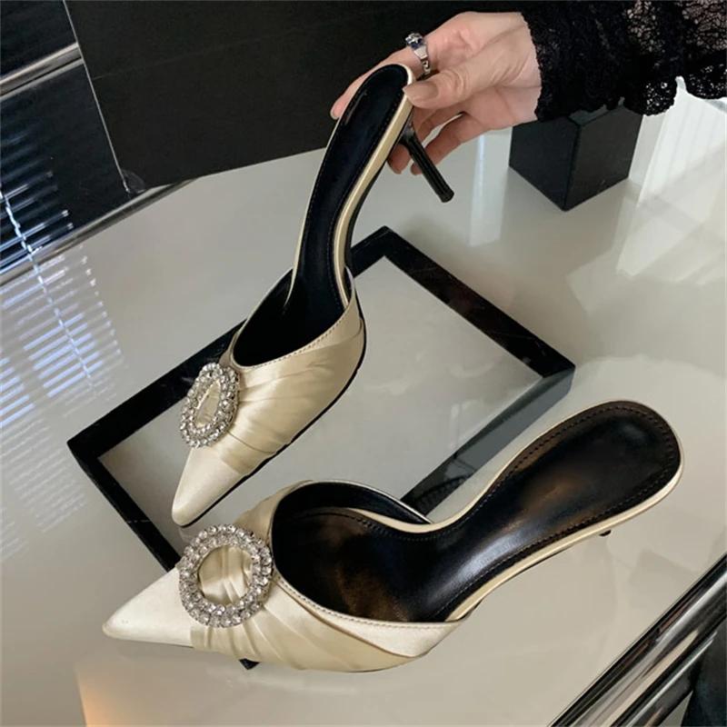 Eilyken Fashion CRYSTAL Diamonds Pointed Toe Mule Slide Women Slippers Sexy Thin High Heels Banquet Party Pumps Shoes 35
Eilyken Fashion CRYSTAL Diamonds Pointed Toe Mule Slide Women Slippers Sexy Thin High Heels Banquet Party Pumps Shoes 35