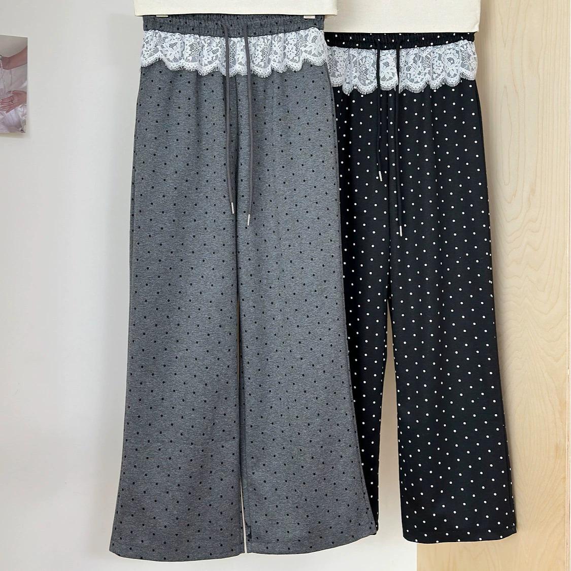 Women s High Waist Polka Dot Lace Patchwork Wide-Leg Pants - Slimming, Loose, Casual Summer Wear 2XL (126-145 jin)
Women s High Waist Polka Dot Lace Patchwork Wide-Leg Pants - Slimming, Loose, Casual Summer Wear 2XL (126-145 jin)