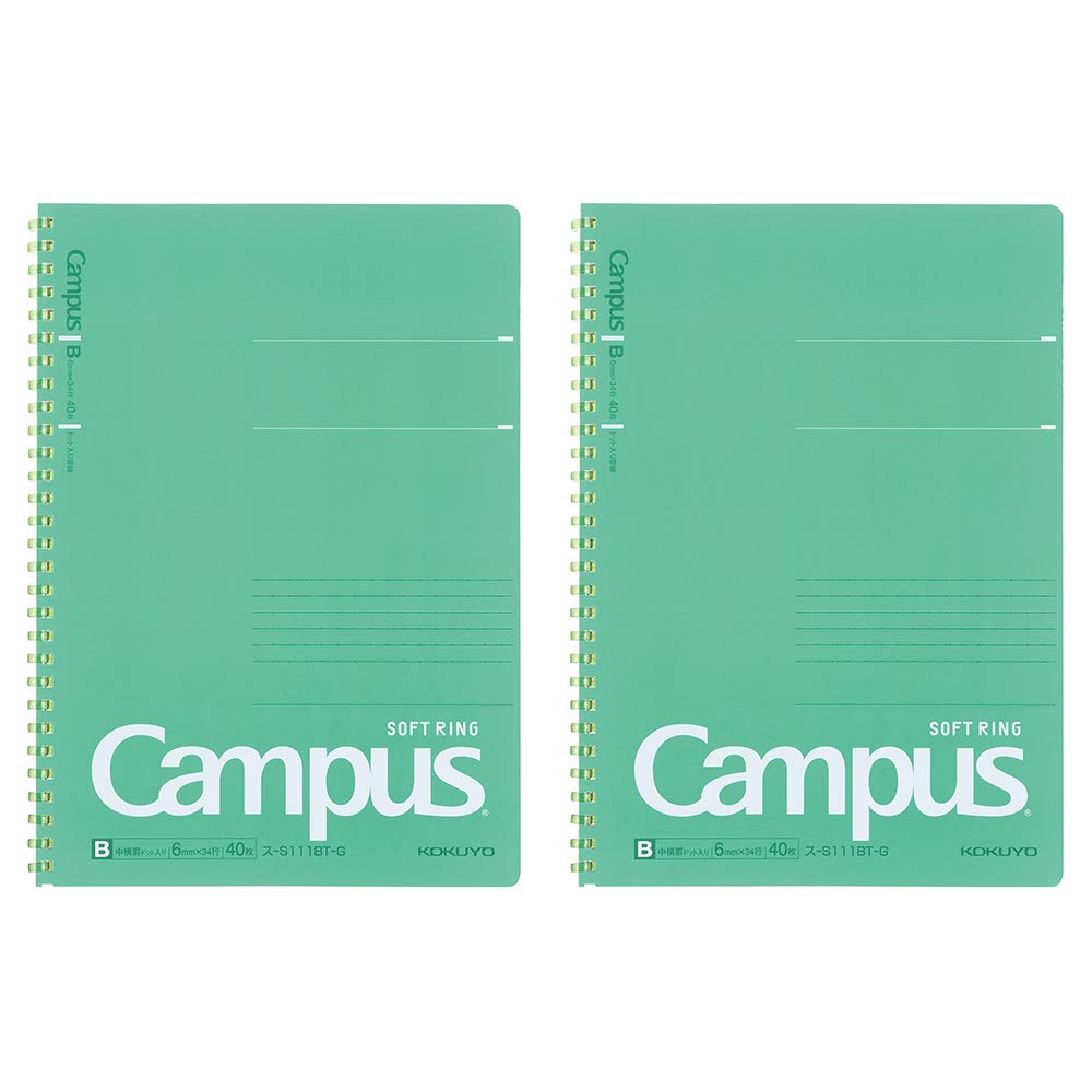 KOKUYO Campus Мягкое кольцо Точечная тетрадь, 40 листов, в линейку, B5, Зеленая, 2 шт., S-S111BT-GX2SET зелёный
KOKUYO Campus Мягкое кольцо Точечная тетрадь, 40 листов, в линейку, B5, Зеленая, 2 шт., S-S111BT-GX2SET зелёный