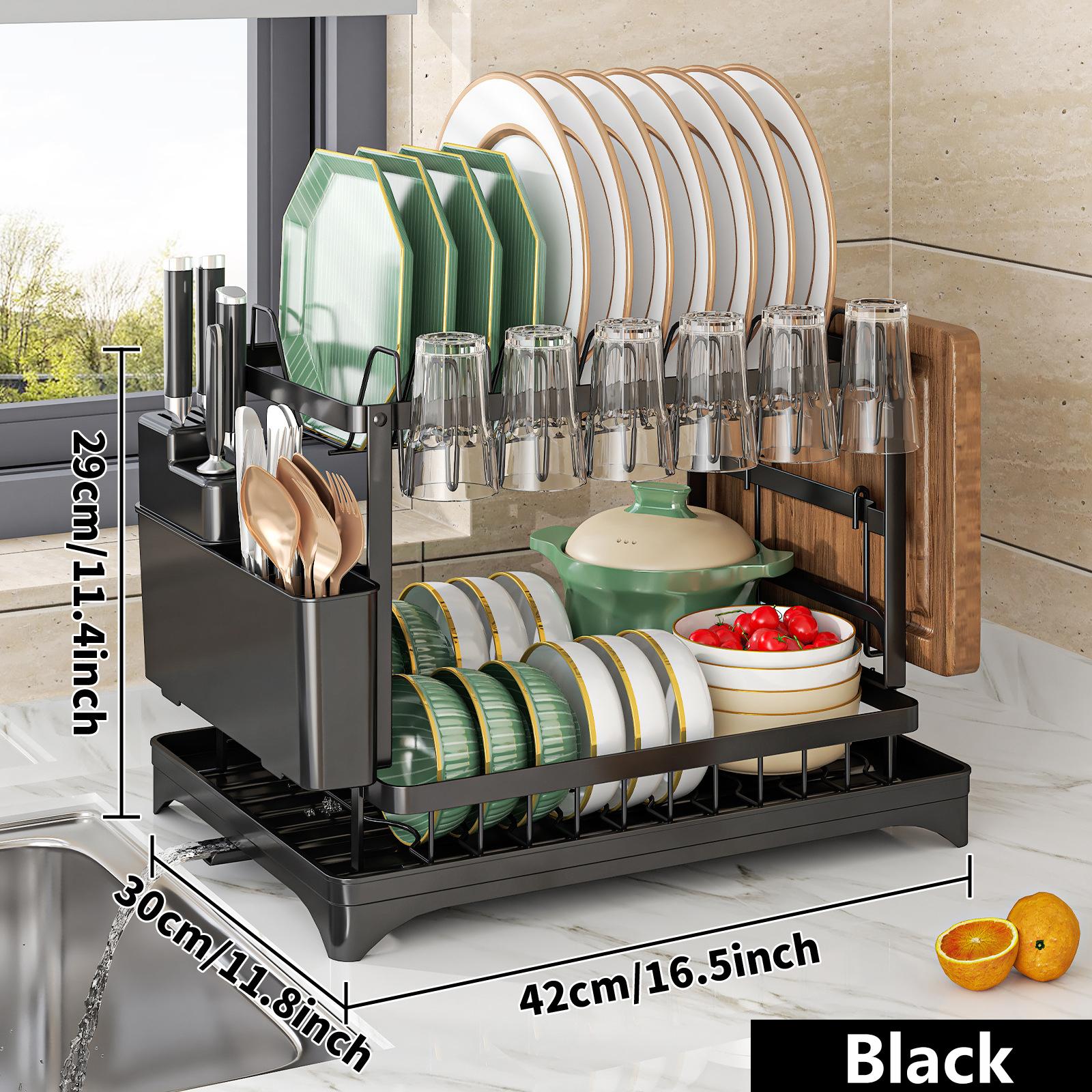 2-х уровневая сушилка для посуды для кухонного стола сушилка для посуды с сушилкой для посуды прочная нержавеющая сталь сушилка для посуды сливной комплект чёрный
2-х уровневая сушилка для посуды для кухонного стола сушилка для посуды с сушилкой для посуды прочная нержавеющая сталь сушилка для посуды сливной комплект чёрный