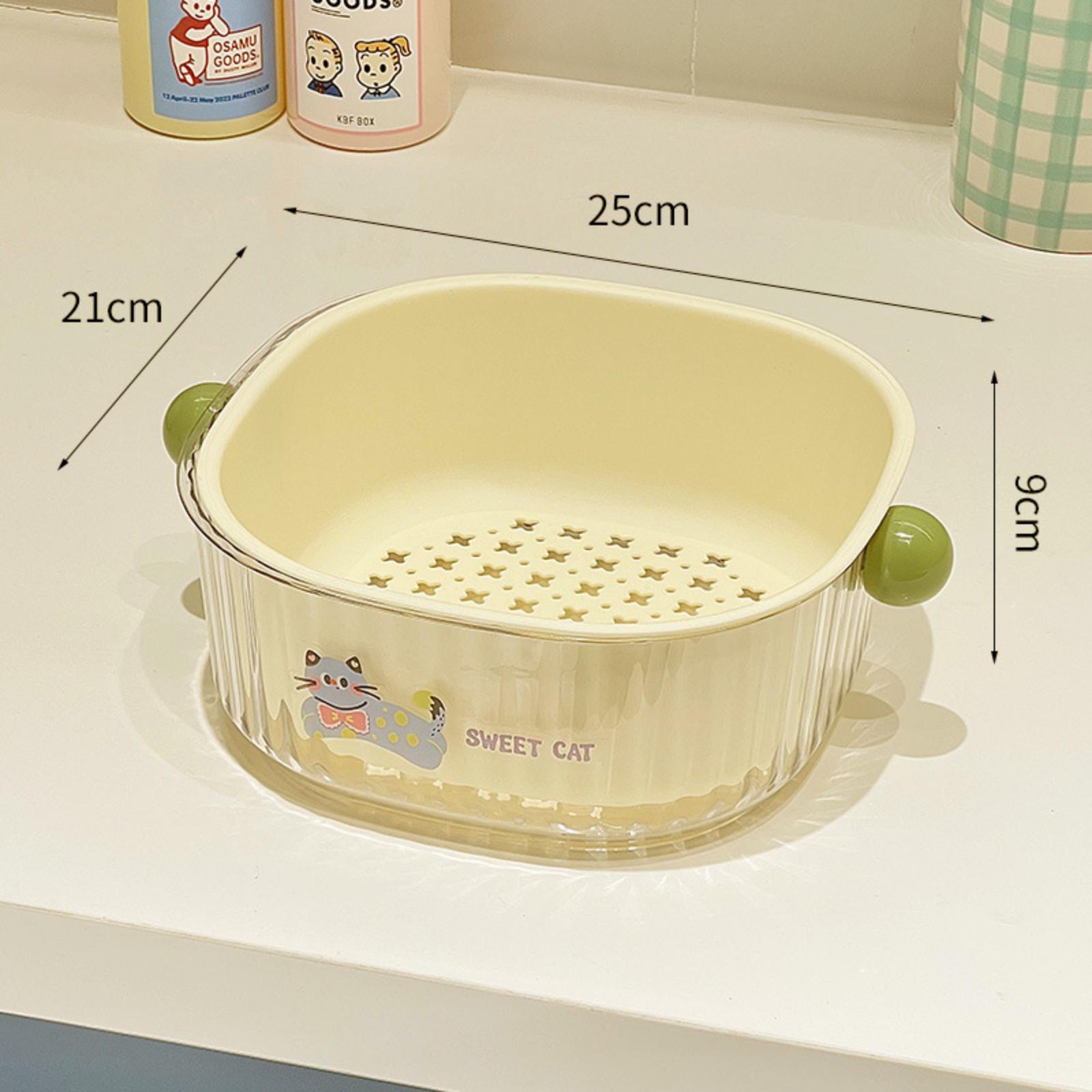 Large Double Layer Draining Basket Kitchen Colander Vegetable Fruit Washing Basket Durable Plastic Strainer with Handle for Household Use One Size зелений
Large Double Layer Draining Basket Kitchen Colander Vegetable Fruit Washing Basket Durable Plastic Strainer with Handle for Household Use One Size зелений
