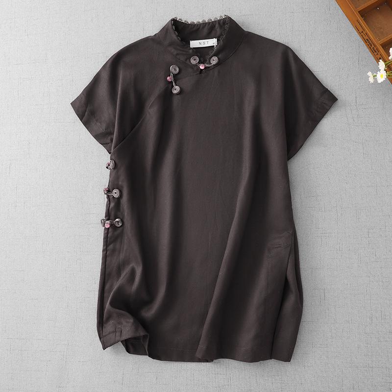 2025 Summer Women s Dark Coffee Chinese Style Short Sleeve Shirt Medium
2025 Summer Women s Dark Coffee Chinese Style Short Sleeve Shirt Medium