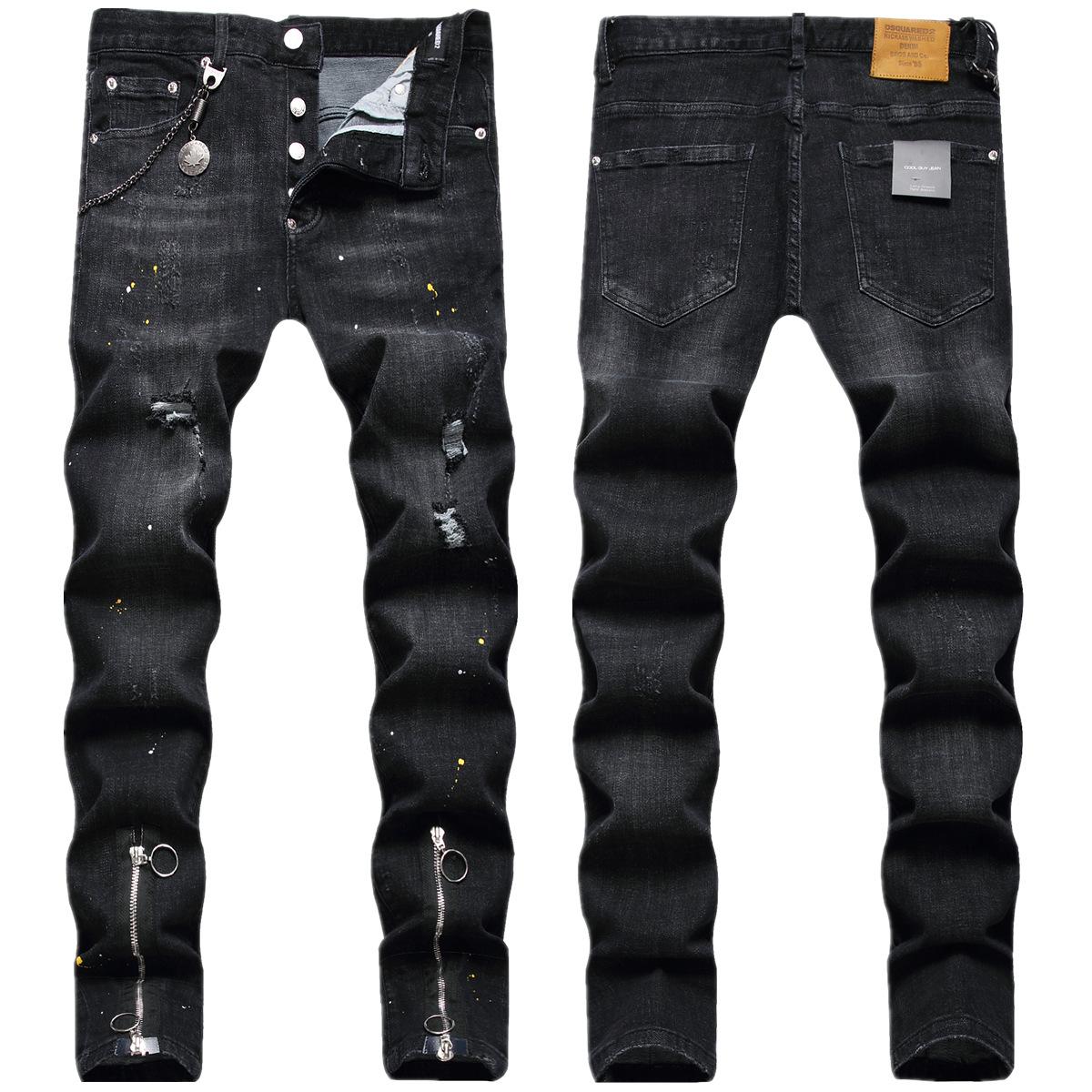 Fashion Brand Italian Black Pants Legs With Double Zippers Decorative Paint Hanging Decorations Elastic Jeans For Men 38 чорний
Fashion Brand Italian Black Pants Legs With Double Zippers Decorative Paint Hanging Decorations Elastic Jeans For Men 38 чорний