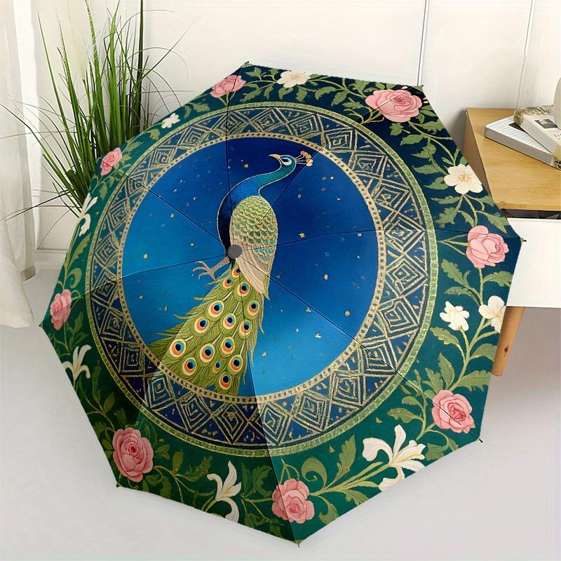 1pc Peacock with Floral Border Umbrella with Plastic Handle,Suitable for All Seasons Home Travel Outdoor UmbrellaB1709
1pc Peacock with Floral Border Umbrella with Plastic Handle,Suitable for All Seasons Home Travel Outdoor UmbrellaB1709