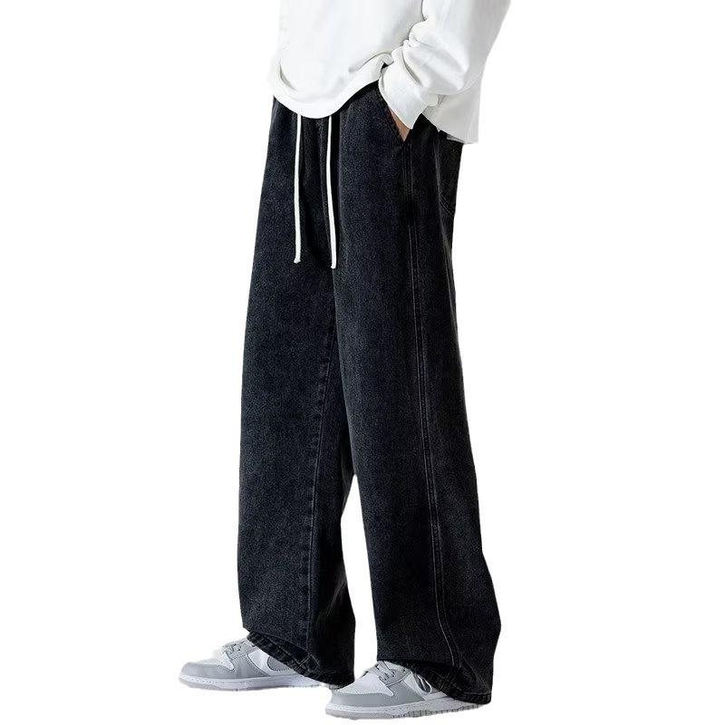 Summer Men Drawstring Waist Wide Leg Jeans Casual Loose Denim Pants S чёрный
Summer Men Drawstring Waist Wide Leg Jeans Casual Loose Denim Pants S чёрный