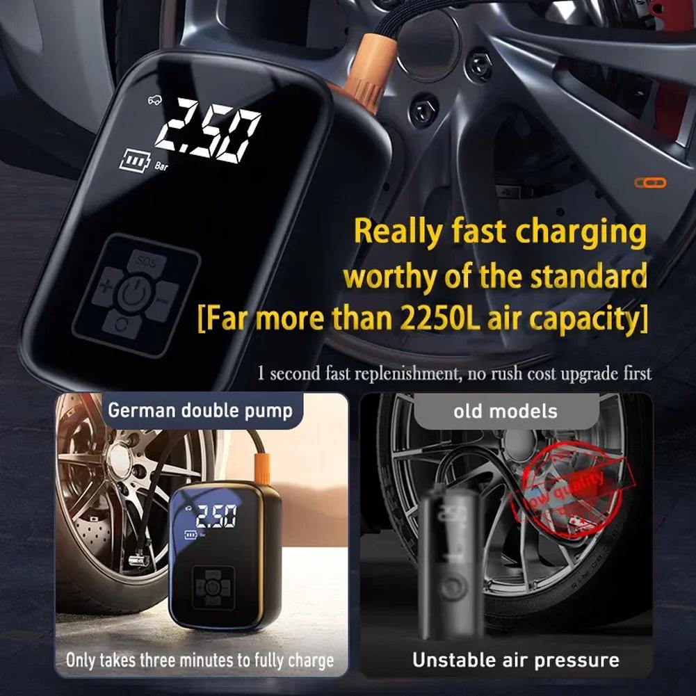 Electric Air Pump Portable Compressor Rechargeable Tire Air Inflator Digital Display Car Tyre Quick Inflating for Bicycle Balls
Electric Air Pump Portable Compressor Rechargeable Tire Air Inflator Digital Display Car Tyre Quick Inflating for Bicycle Balls