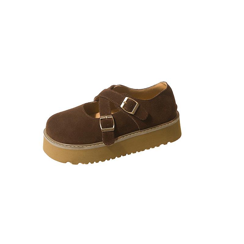 Туфли на платформе женские 2024 года, новые модные универсальные туфли из матовой мягкой кожи с круглой пряжкой, легкие женские туфли-бублики 35 коричневый
Туфли на платформе женские 2024 года, новые модные универсальные туфли из матовой мягкой кожи с круглой пряжкой, легкие женские туфли-бублики 35 коричневый