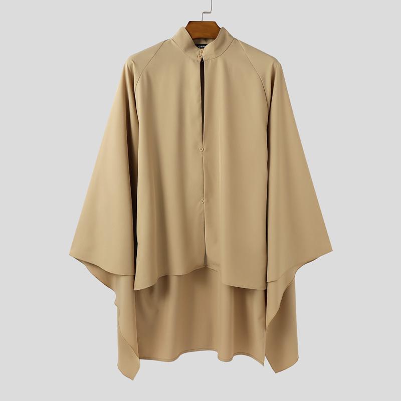 INCERUN Men Stand Neck Long Sleeve Layers Patchwork Cutout Casual Loose Cape Shirts XL хакі
INCERUN Men Stand Neck Long Sleeve Layers Patchwork Cutout Casual Loose Cape Shirts XL хакі