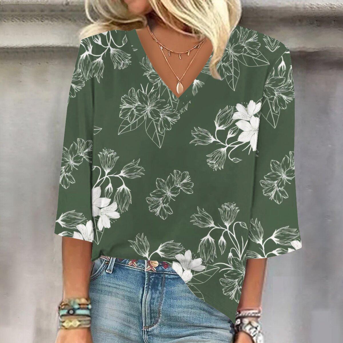 Весна и осень 2023, новый модный женский повседневный топ с v-образным вырезом и рукавом 3/4 с принтом, размер гной
Весна и осень 2023, новый модный женский повседневный топ с v-образным вырезом и рукавом 3/4 с принтом, размер гной