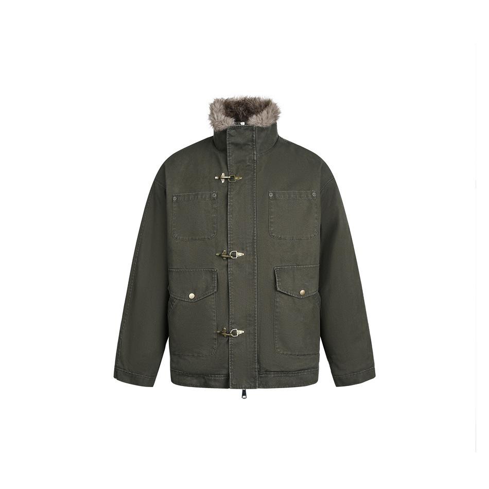 YUU Retro Fur Collar Men s Winter Cotton Jacket - Thick Padded Workwear for Warmth W373 L армія зелений колір
YUU Retro Fur Collar Men s Winter Cotton Jacket - Thick Padded Workwear for Warmth W373 L армія зелений колір