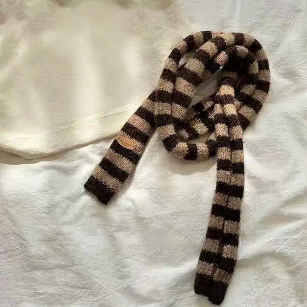 Black Grey Stripe Women Long Scarves Cotton Slim Decorative Neckerchief Warm Neck Knitted Thin Scarf Fashion Streetwear кофейный
Black Grey Stripe Women Long Scarves Cotton Slim Decorative Neckerchief Warm Neck Knitted Thin Scarf Fashion Streetwear кофейный