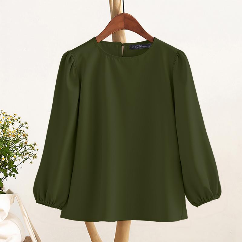 ZANZEA Женская повседневная однотонная свободная блузка с круглым вырезом и рукавом 3/4 5XL
ZANZEA Женская повседневная однотонная свободная блузка с круглым вырезом и рукавом 3/4 5XL